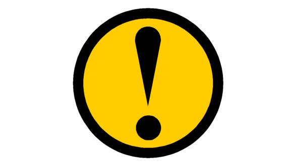 Ikona opozorila, rumeni krog in črni klicaj