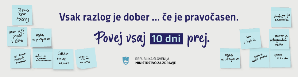 Baner z napisom povej 10 dni prej