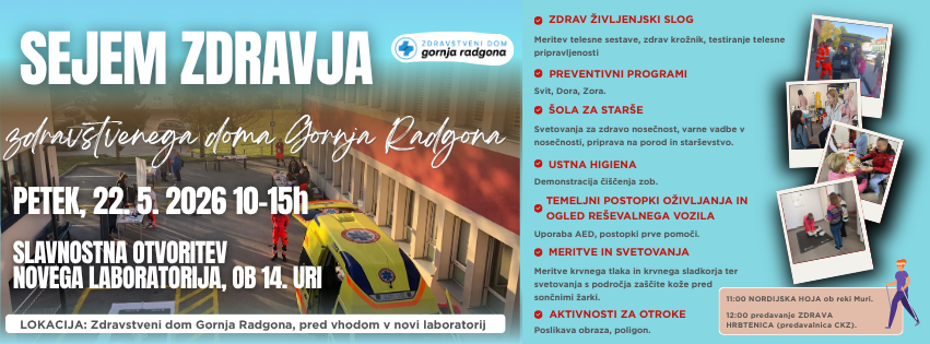 Vabilo s podrobnostmi o dogodku Sejem zdravja