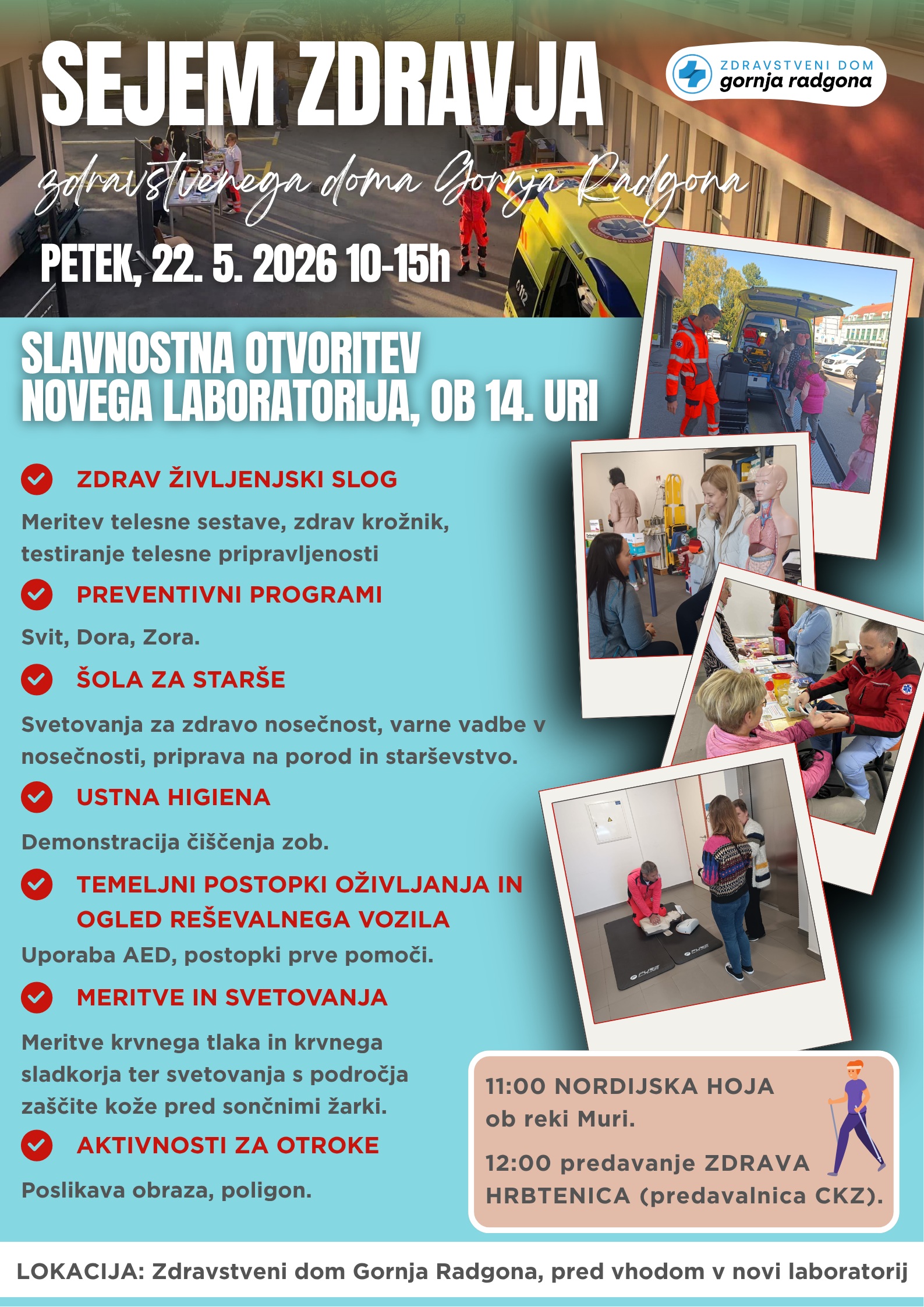 Vabilo s podrobnostmi o dogodku Sejem zdravja