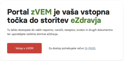 zVem pasica z gumbom za vstop v portal